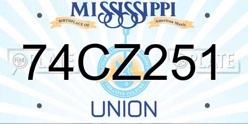 74CZ251 Mississippi License Plate