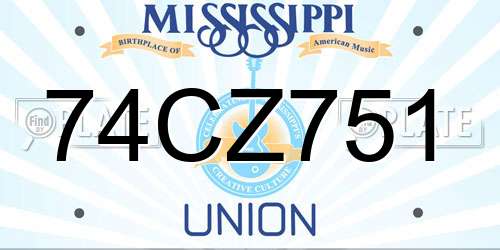74CZ751 Mississippi License Plate