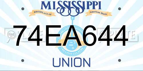 74EA644 Mississippi License Plate