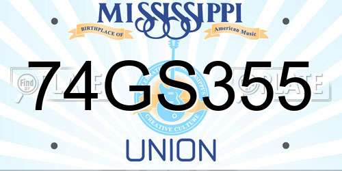 74GS355 Mississippi License Plate