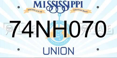74NH070 Mississippi License Plate