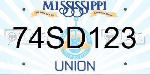 74SD123 Mississippi License Plate