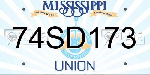 74SD173 Mississippi License Plate