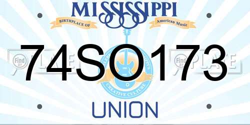 74SO173 Mississippi License Plate