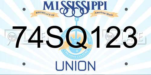 74SQ123 Mississippi License Plate