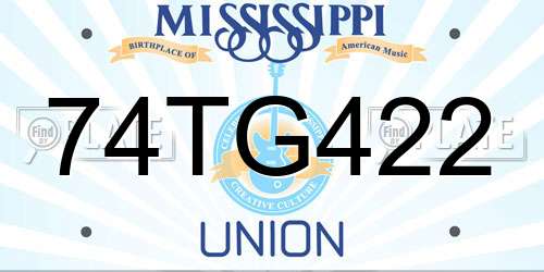 74TG422 Mississippi License Plate