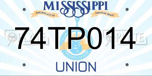 74TP014 Mississippi License Plate