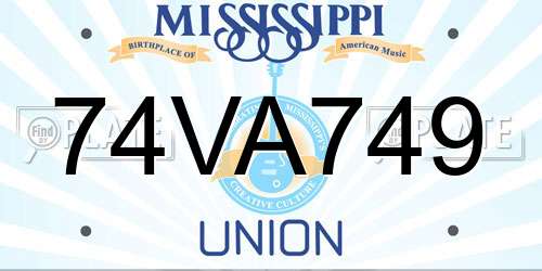74VA749 Mississippi License Plate