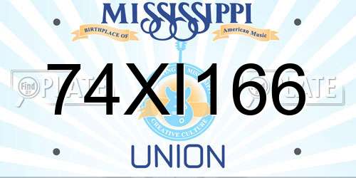 74XI166 Mississippi License Plate