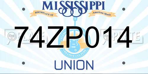 74ZP014 Mississippi License Plate