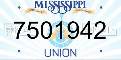 7501942 Mississippi License Plate