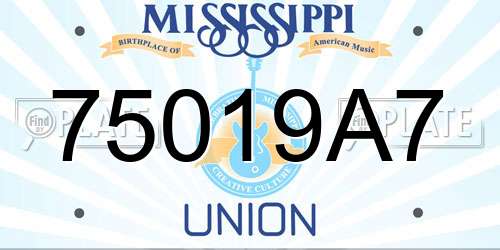 75019A7 Mississippi License Plate