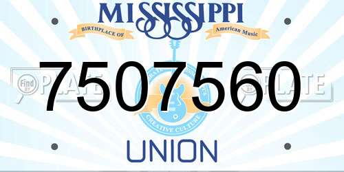 7507560 Mississippi License Plate