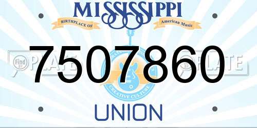 7507860 Mississippi License Plate