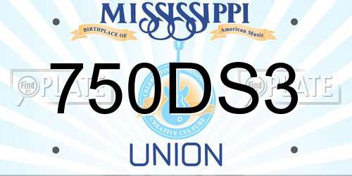 750DS3 Mississippi License Plate