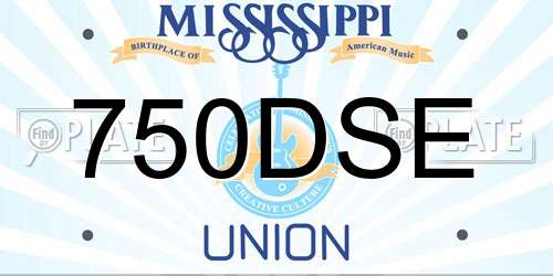 750DSE Mississippi License Plate