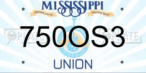 750OS3 Mississippi License Plate