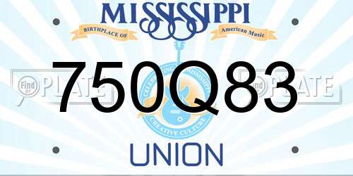 750Q83 Mississippi License Plate