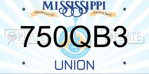 750QB3 Mississippi License Plate