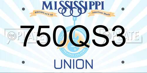 750QS3 Mississippi License Plate