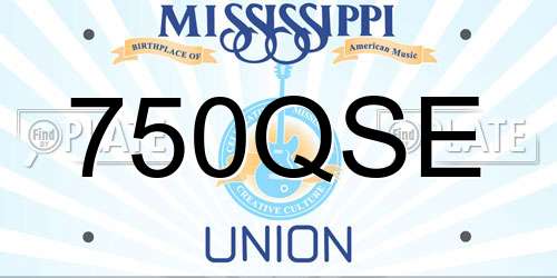 750QSE Mississippi License Plate