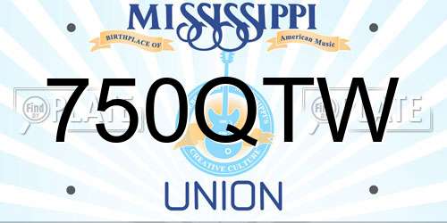 750QTW Mississippi License Plate