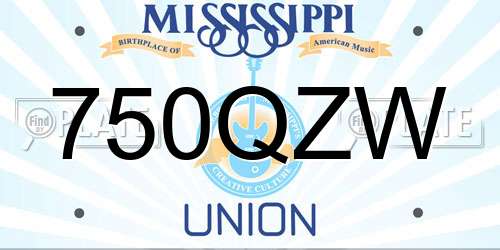 750QZW Mississippi License Plate