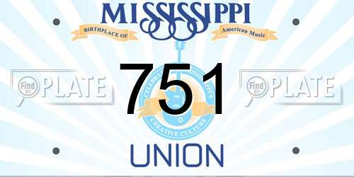 751 Mississippi License Plate