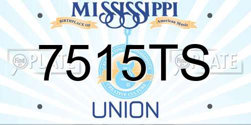 7515TS Mississippi License Plate