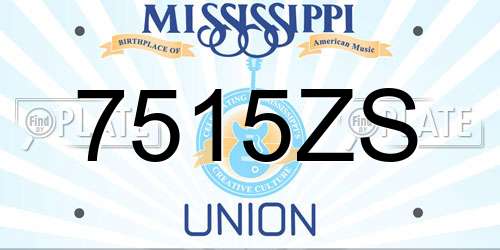 7515ZS Mississippi License Plate
