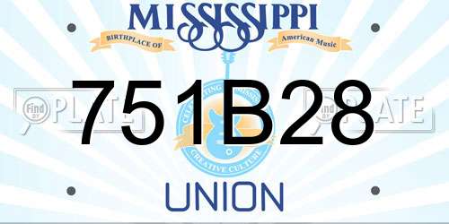 751B28 Mississippi License Plate