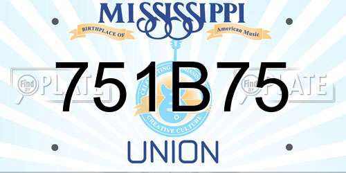 751B75 Mississippi License Plate