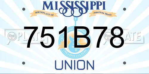 751B78 Mississippi License Plate