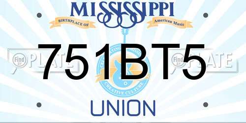 751BT5 Mississippi License Plate