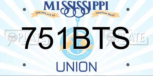 751BTS Mississippi License Plate