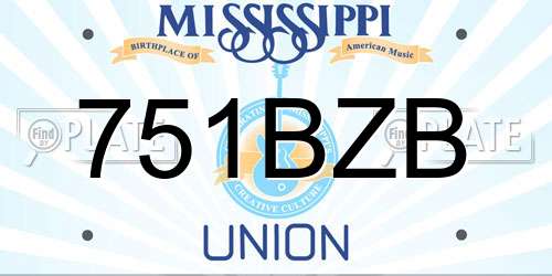 751BZB Mississippi License Plate