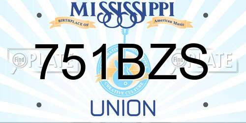 751BZS Mississippi License Plate