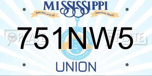 751NW5 Mississippi License Plate
