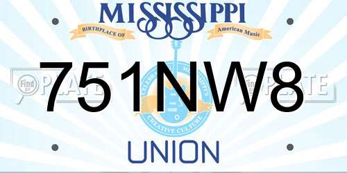 751NW8 Mississippi License Plate