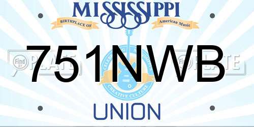 751NWB Mississippi License Plate
