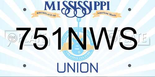 751NWS Mississippi License Plate