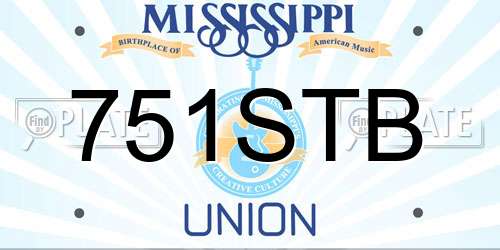 751STB Mississippi License Plate
