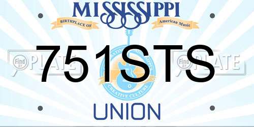 751STS Mississippi License Plate