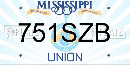 751SZB Mississippi License Plate