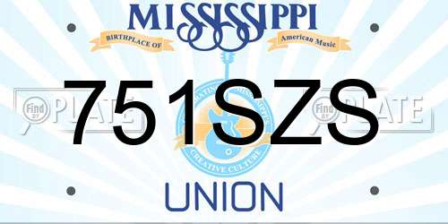 751SZS Mississippi License Plate