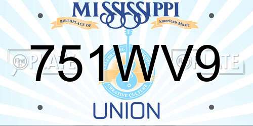 751WV9 Mississippi License Plate