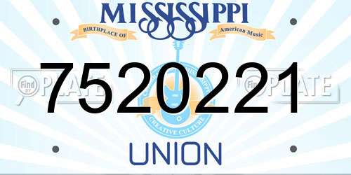 7520221 Mississippi License Plate