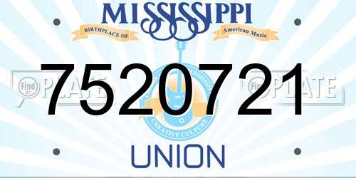 7520721 Mississippi License Plate