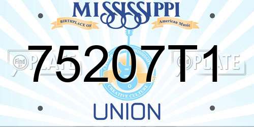 75207T1 Mississippi License Plate