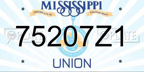 75207Z1 Mississippi License Plate